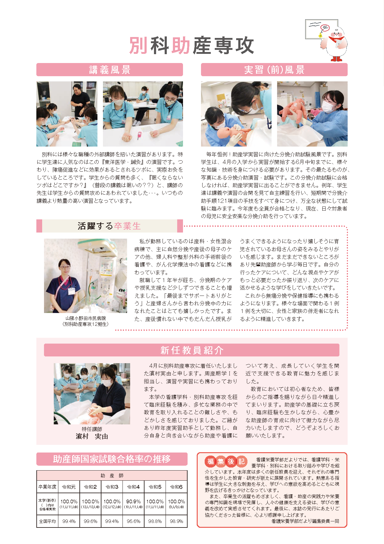 別科助産専攻の近況はこちらから