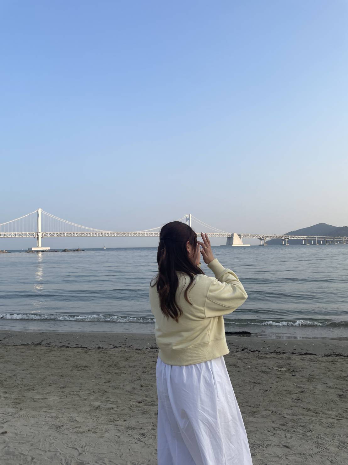 釜山の海で撮った写真