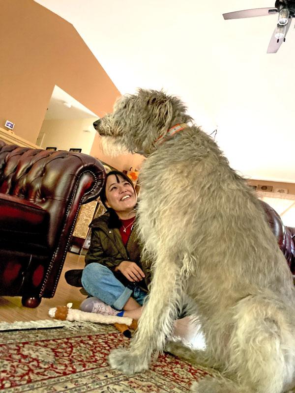 友人の犬と西中さん