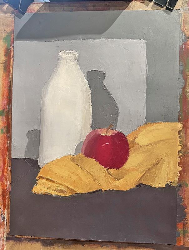 筆は一切使わず、パレットナイフのみを使って描いた作品