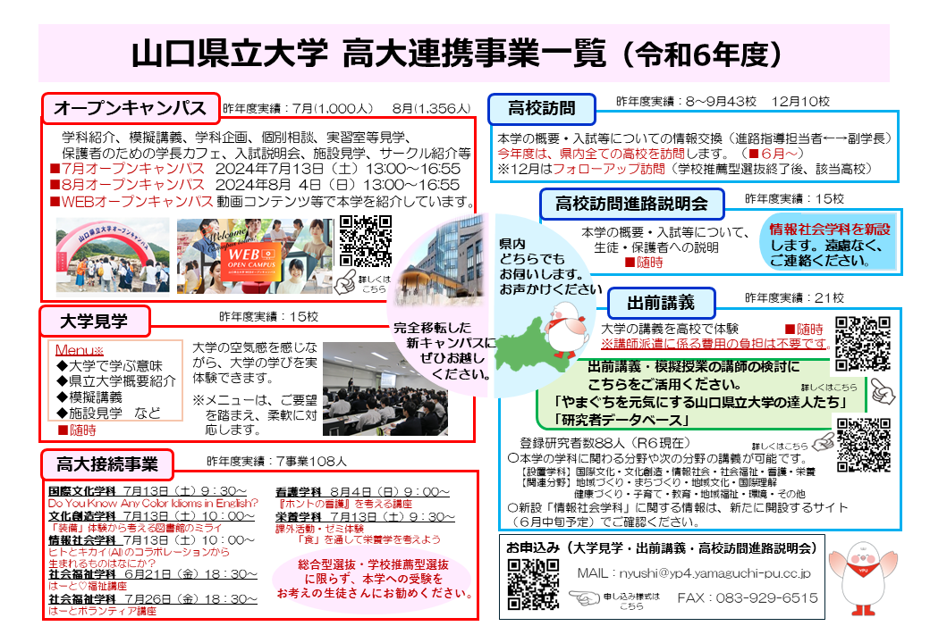 高大連携事業一覧